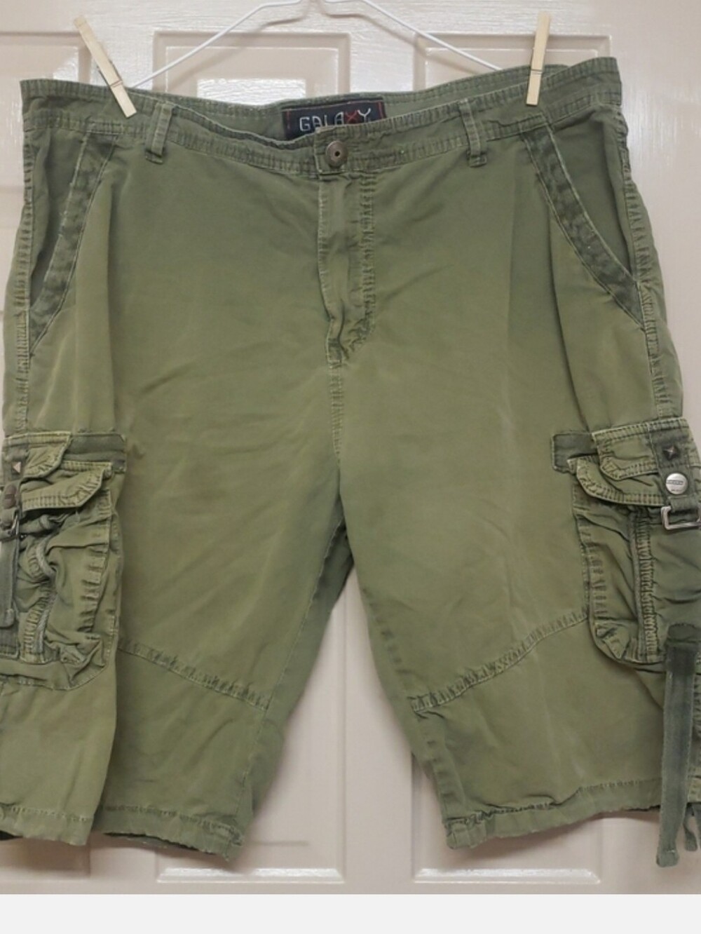 Y2k Tactical Army Style Cargo Shorts Men 36 Streetwear Hiking Army Green